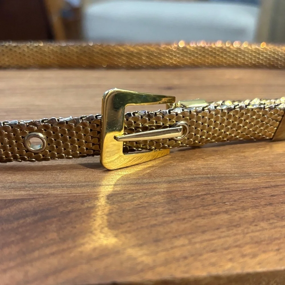 Gold tone vintage chainmail/snakeskin/Mesh Belt